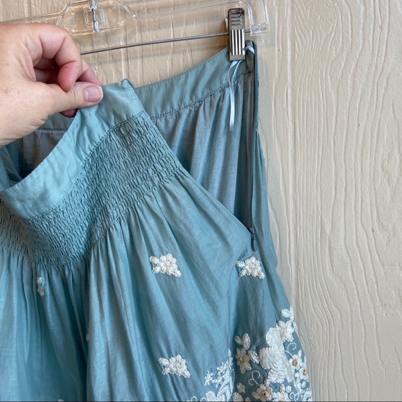 Anthropologie Blue Tassel Embroidered Skirt - Picture 13 of 15